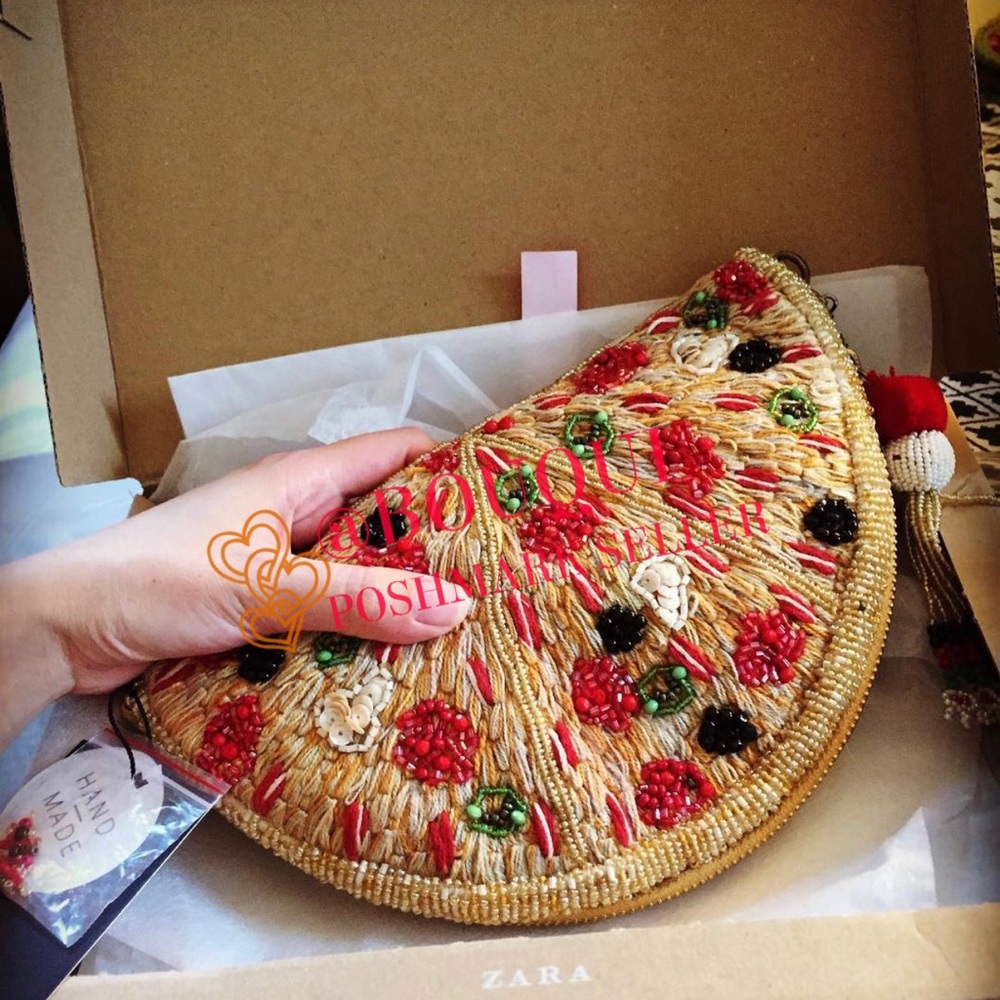 BLOGGERS FAV ZARA CHAIN STRAPS CROSSBODY PIZZA BAG - Picture 7 of 13